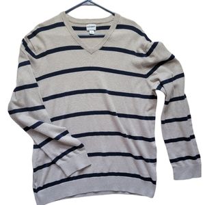 Old Navy Blue & Brown V Neck Stripped sweater